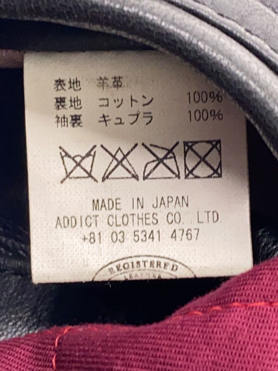 ADDICT CLOTHES◆シングルライダースジャケット/36/羊革/BLK
