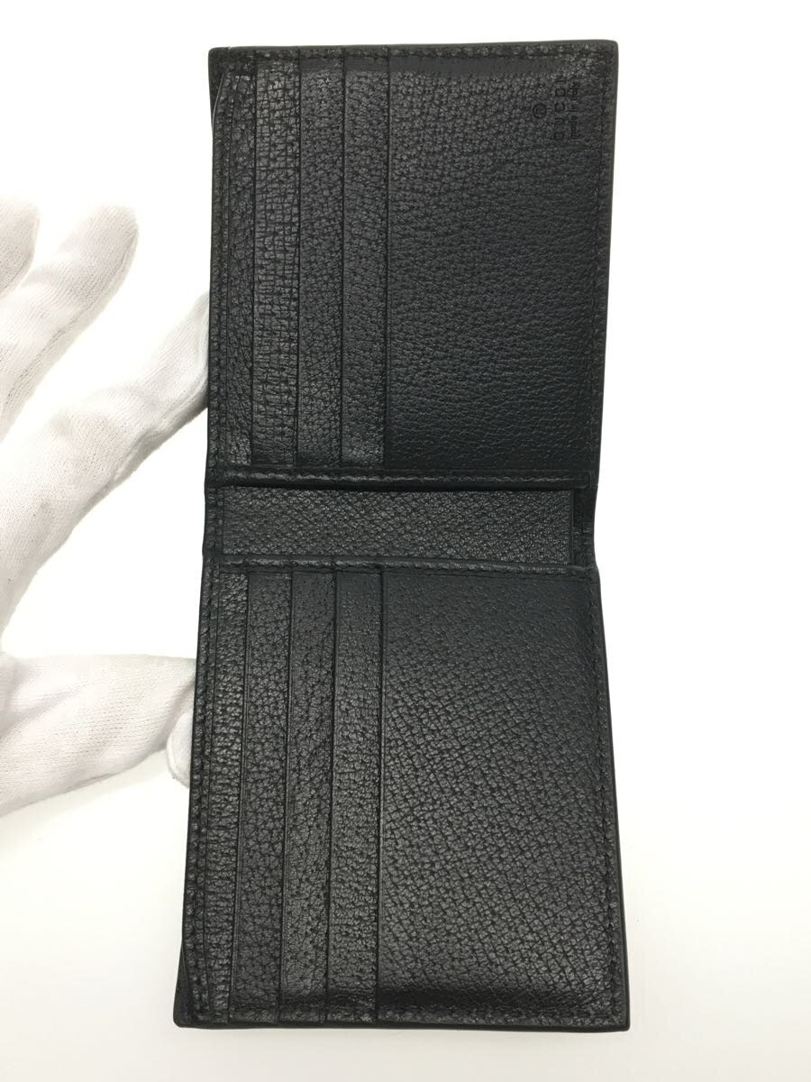 GUCCI◆2つ折り財(cái)布/レザー/BLK/メンズ/黒/ライン/箱有/