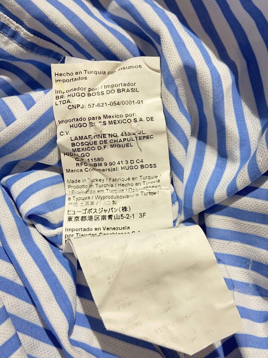 HUGO BOSS◆長袖シャツ/15.5/コットン/BLU/ストライプ