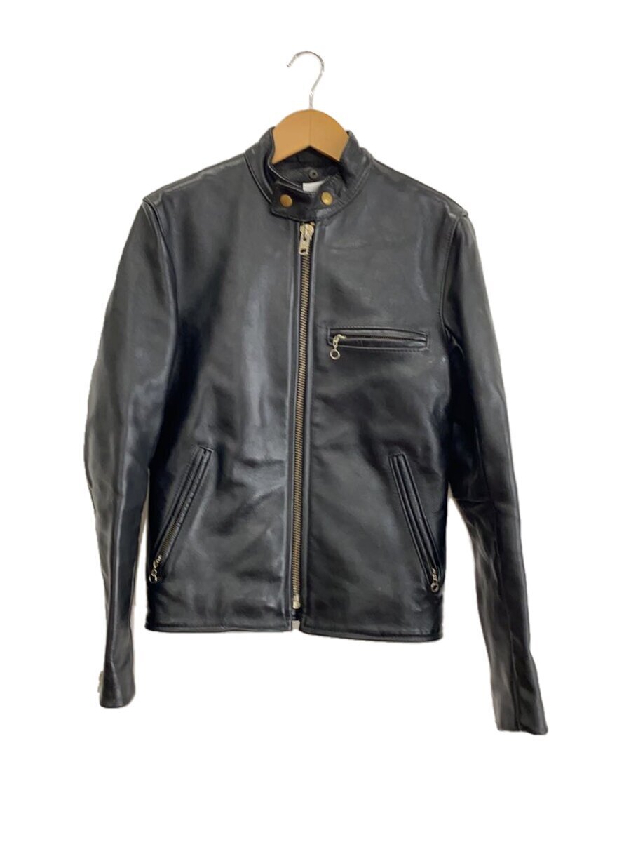 VANSON シングルライダースジャケット ブラック 34 VANSON◇シングルライダースジャケット/34/レザー/BLK