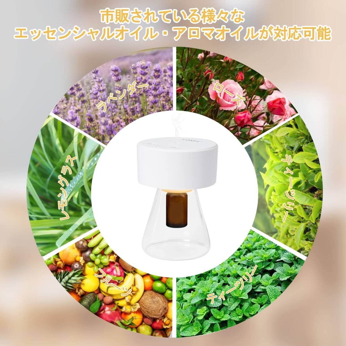☆自分好みにDIY　アロマディフューザー ミスト　精油　白