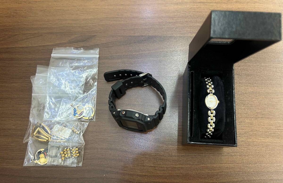 【A23847】稼働 不動 ジャンク 時計 おまとめ 27點 YSL イヴサンローラン CITIZEN シチズン CASIO カシオ 他 ブランド 腕時計 部品パーツ