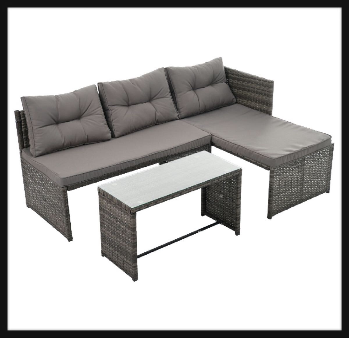 新品　ガーデンファニチャー　ガーデンチェア　ガーデンテーブル　グレー×グレー 山善 ガーデンファニチャー ガーデンテーブルセット ガーデン