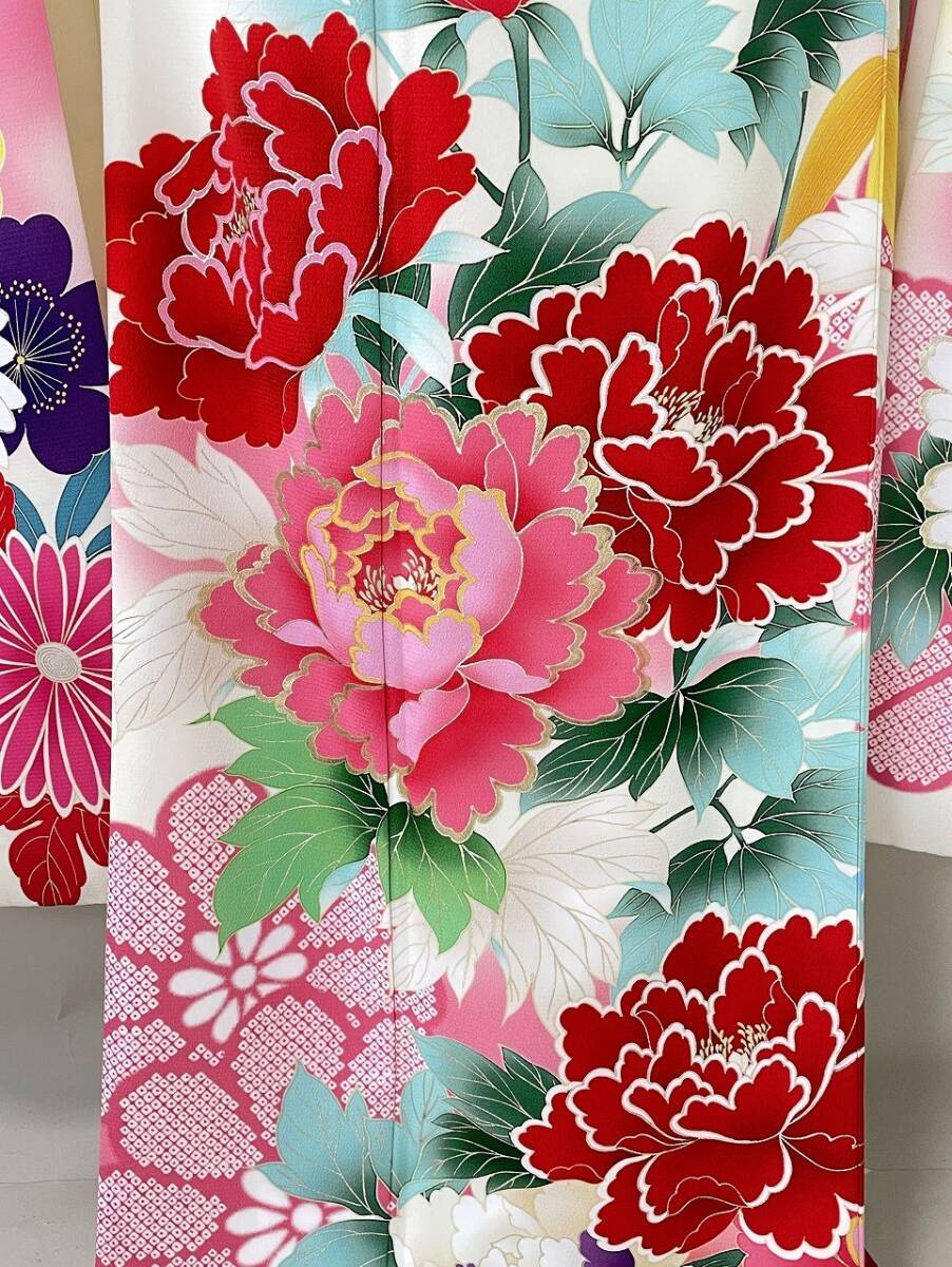 IROHA* кимоно с длинными рукавами *[ta8950] день совершеннолетия церемония окончания * натуральный шелк [ б/у ][JAPAN STYLE] полиэстер 