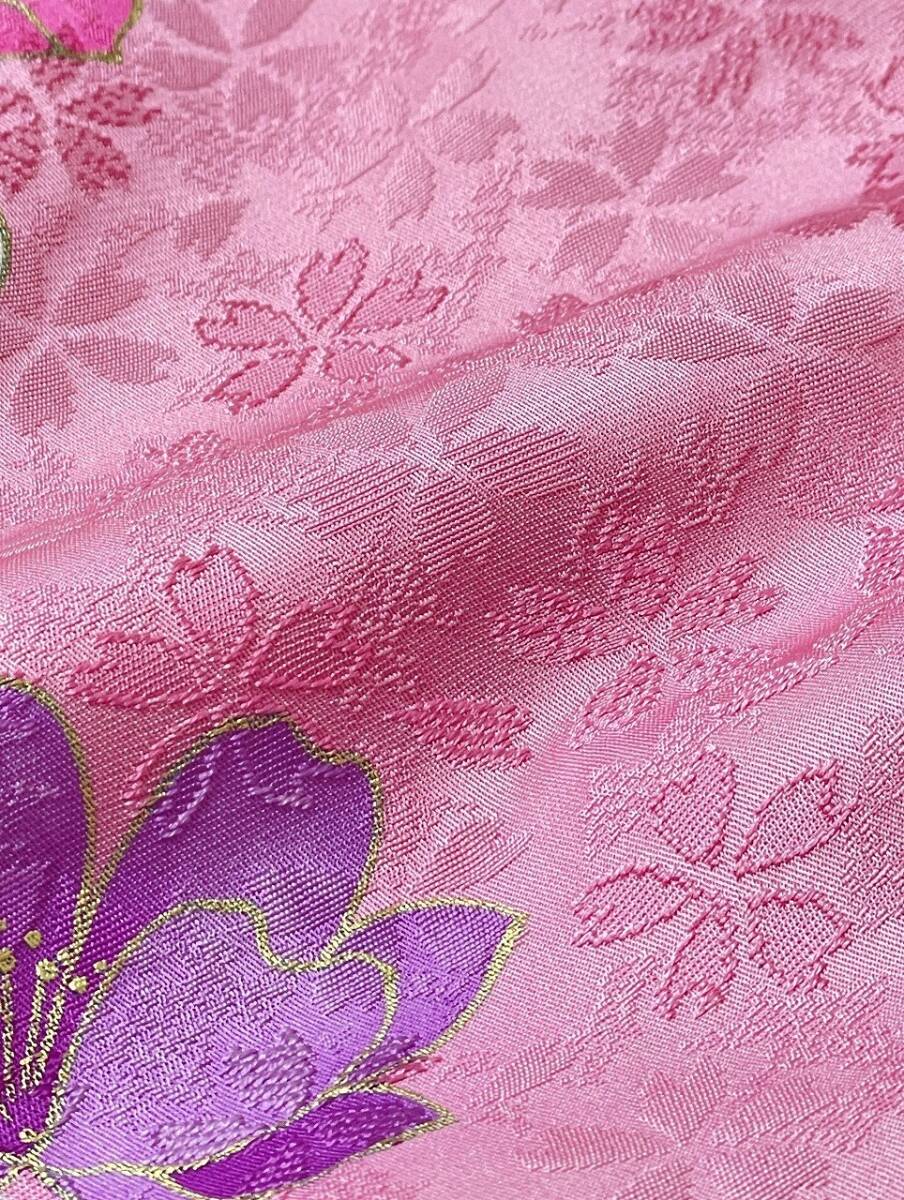 IROHA* кимоно с длинными рукавами *[ta9018] день совершеннолетия церемония окончания * натуральный шелк [ б/у ][. дизайн ]