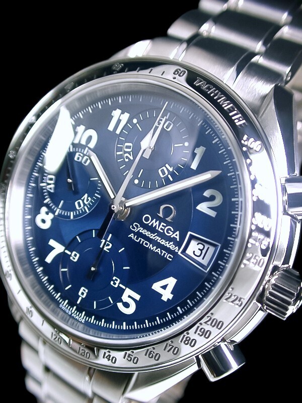 ★日本限定 超美品 OMEGA Ω オメガ スピードマスター クロノグラフ ネイビーアラビア バルジュー7750 3513.8200 希少！綺麗！★_画像5