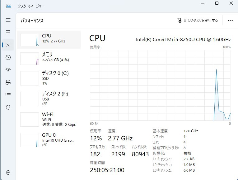 ★第8世代 i5 搭載 Lenovo Thinkpad x280 Core i5-8250U/1366x768/ メモリ8GB/ SSD256GB NVMe/ Windows 11 Pro！30日間返品保証