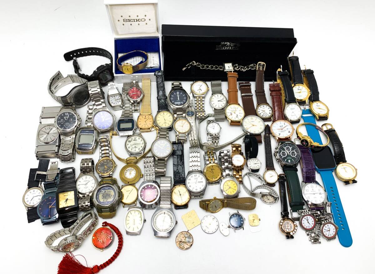 【1円～】ウォルサム ユリスナルダン SEIKO/セイコー CASIO/カシオ他 時(shí)計(jì) 腕時(shí)計(jì) 時(shí)計(jì)パーツ 部品 セット売り 66點(diǎn)セット ※ジャンク品