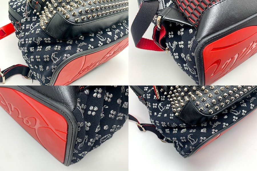 ChristianLouboutin クリスチャンルブタン 黒 ブラック スタッズ バックパック リュック カバン 鞄 ブランド