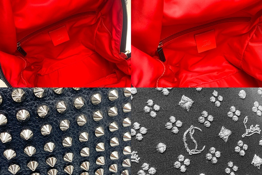 ChristianLouboutin クリスチャンルブタン 黒 ブラック スタッズ バックパック リュック カバン 鞄 ブランド