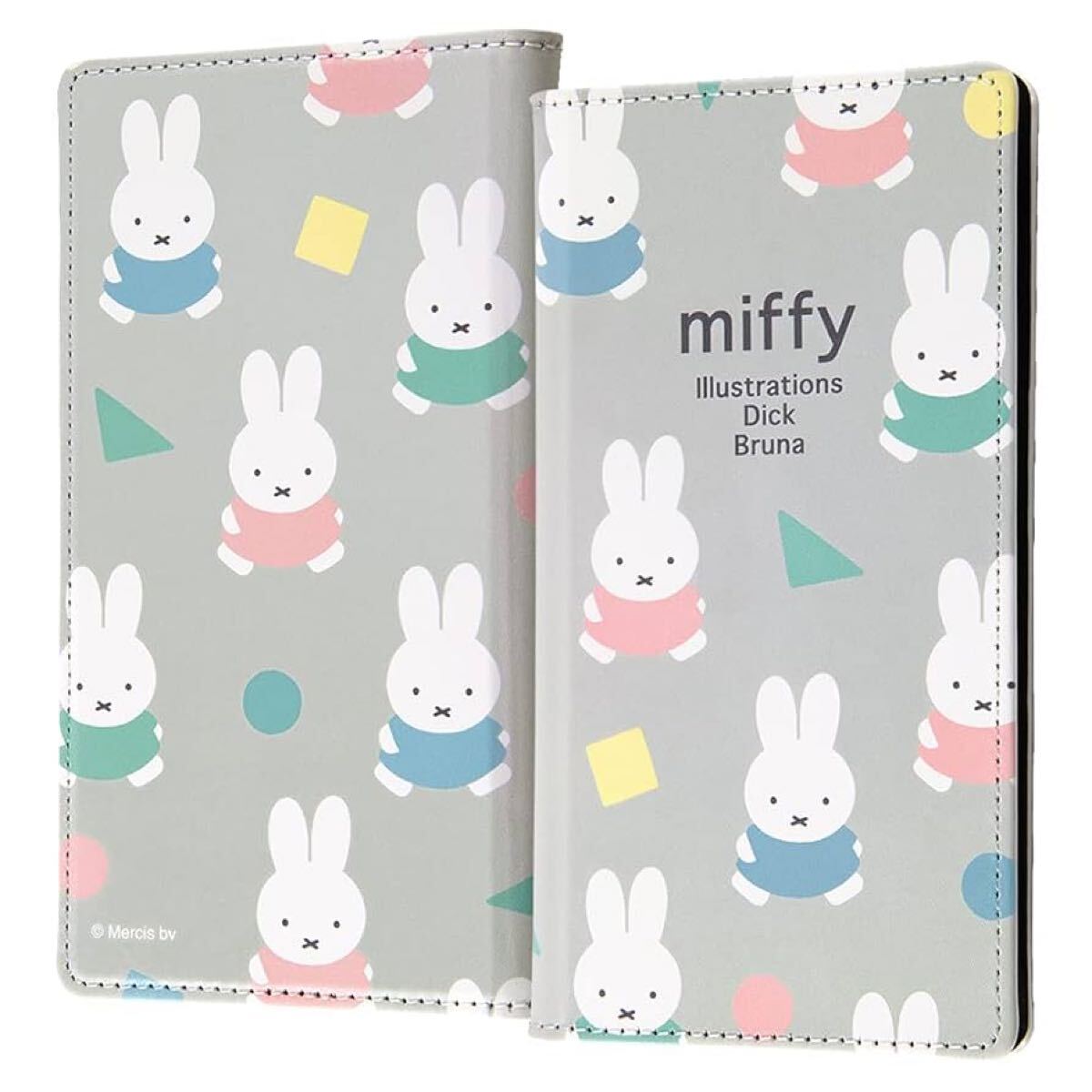 2304035☆ イングレム 『ミッフィー』/汎用手帳型ケース FLEX/オータムカラー/ライトグレー_画像1