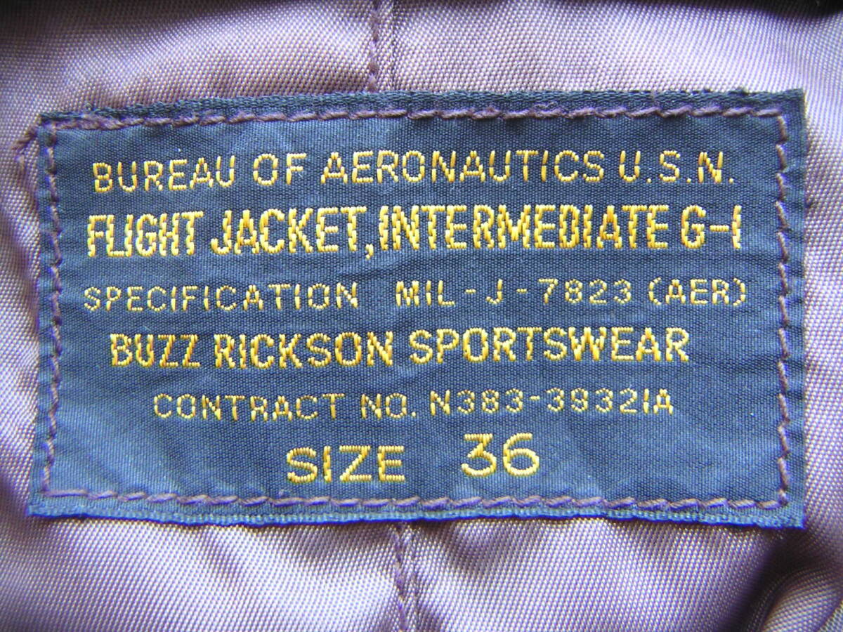 【BUZZ RICKSON’S】G-1　36　山羊革　BR80145