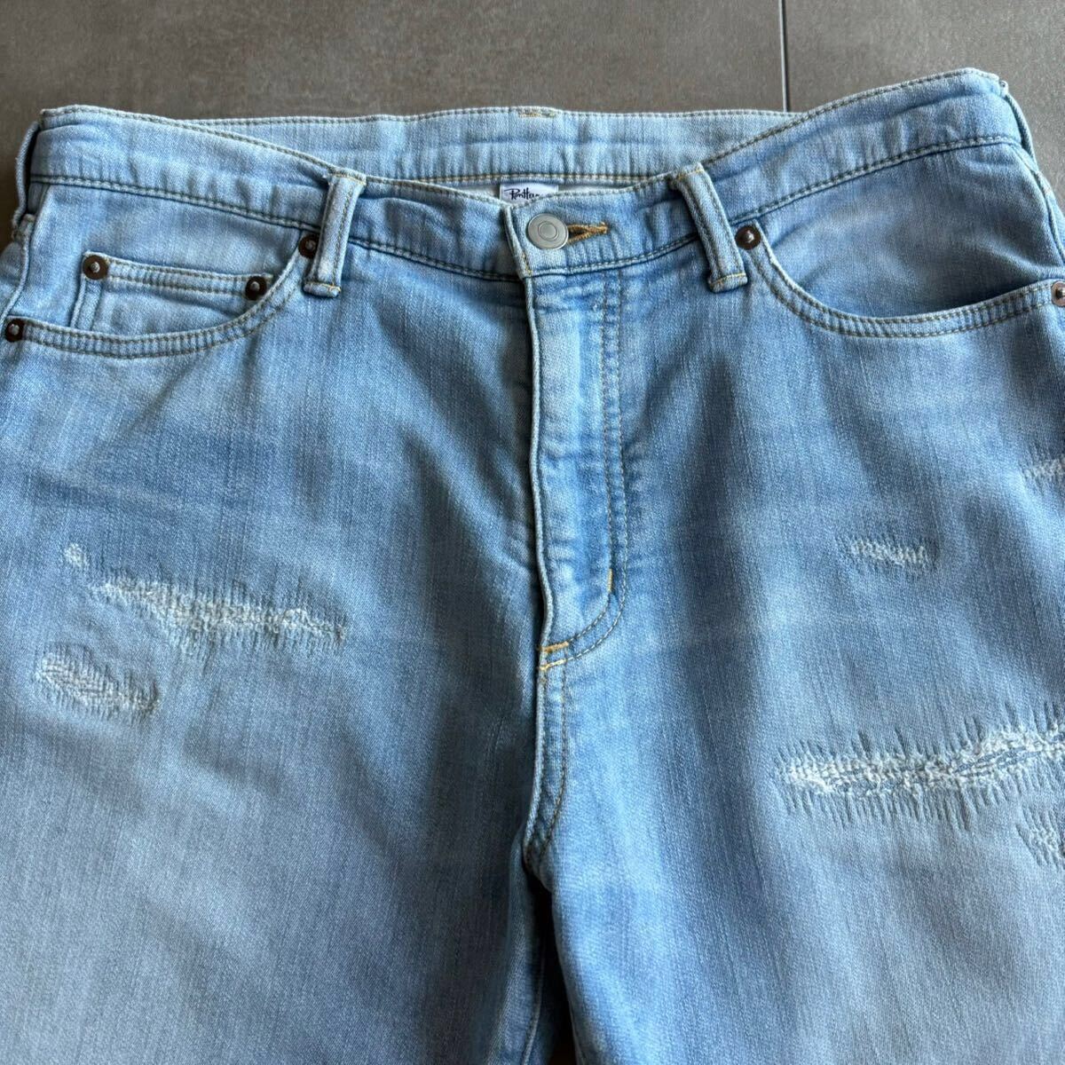 極美品●ロンハーマン RHC『夏の浜辺に合う1本!』スウェットデニム ショーツ ハーフパンツ ダメージ×リペア×ウォッシュ劽岥 ストレッチ S