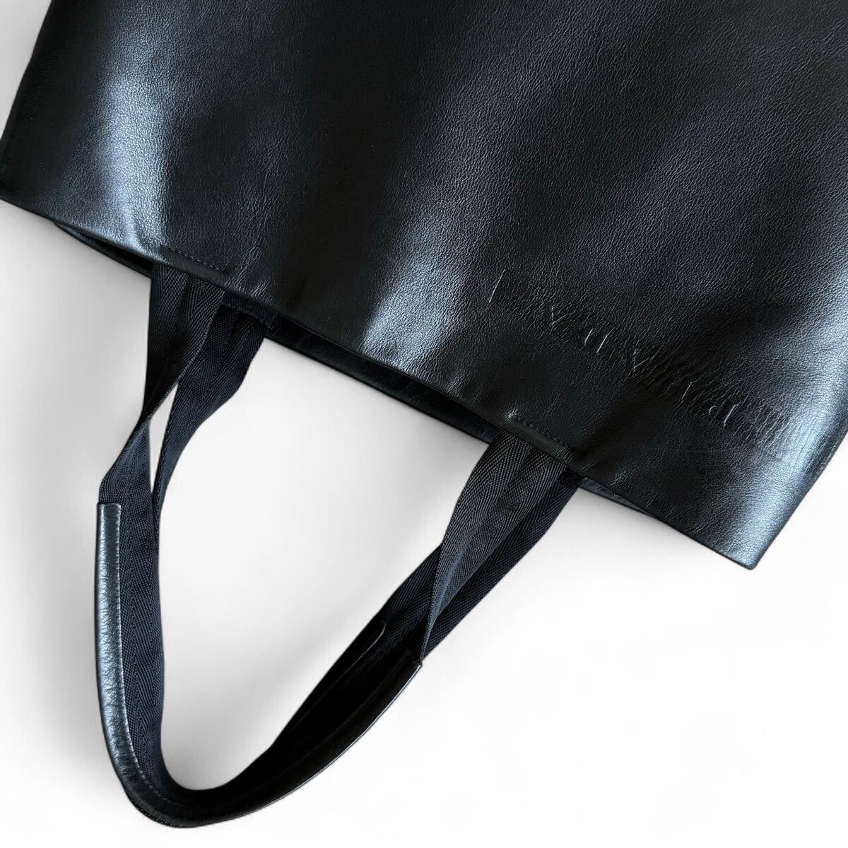 極美品/A4可●PRADA プラダ メンズ トートバッグ ビジネス ハンドバッグ 肩掛け 大容量 書(shū)類(lèi)鞄 オールレザー 本革 ロゴ型押し ブラック 黒
