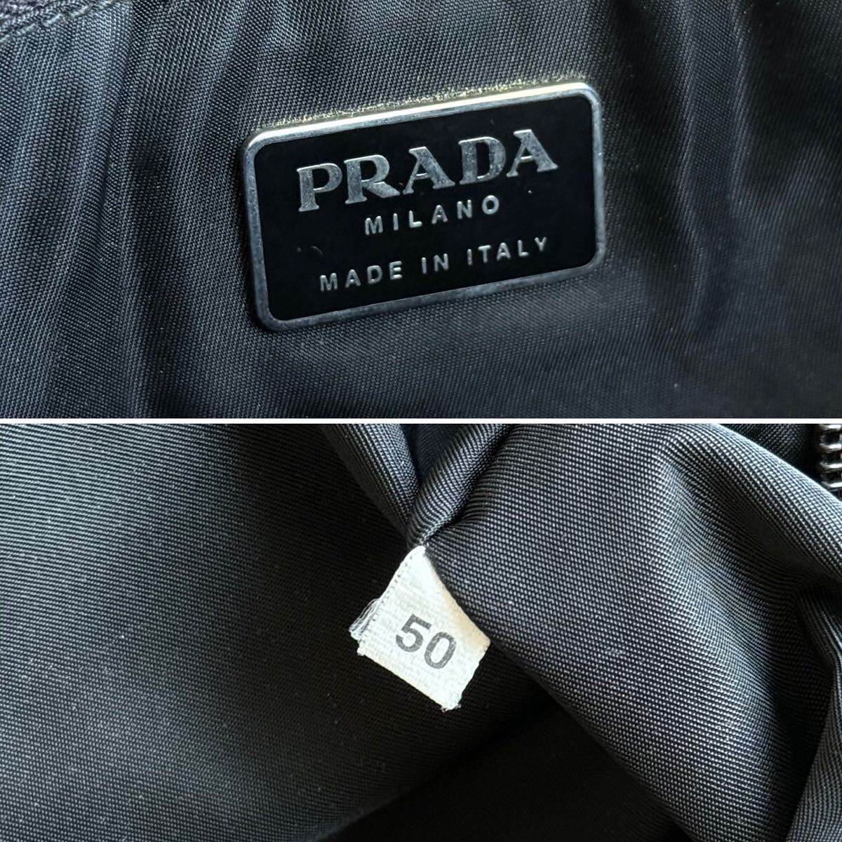 極美品/A4可●PRADA プラダ メンズ トートバッグ ビジネス ハンドバッグ 肩掛け 大容量 書(shū)類(lèi)鞄 オールレザー 本革 ロゴ型押し ブラック 黒