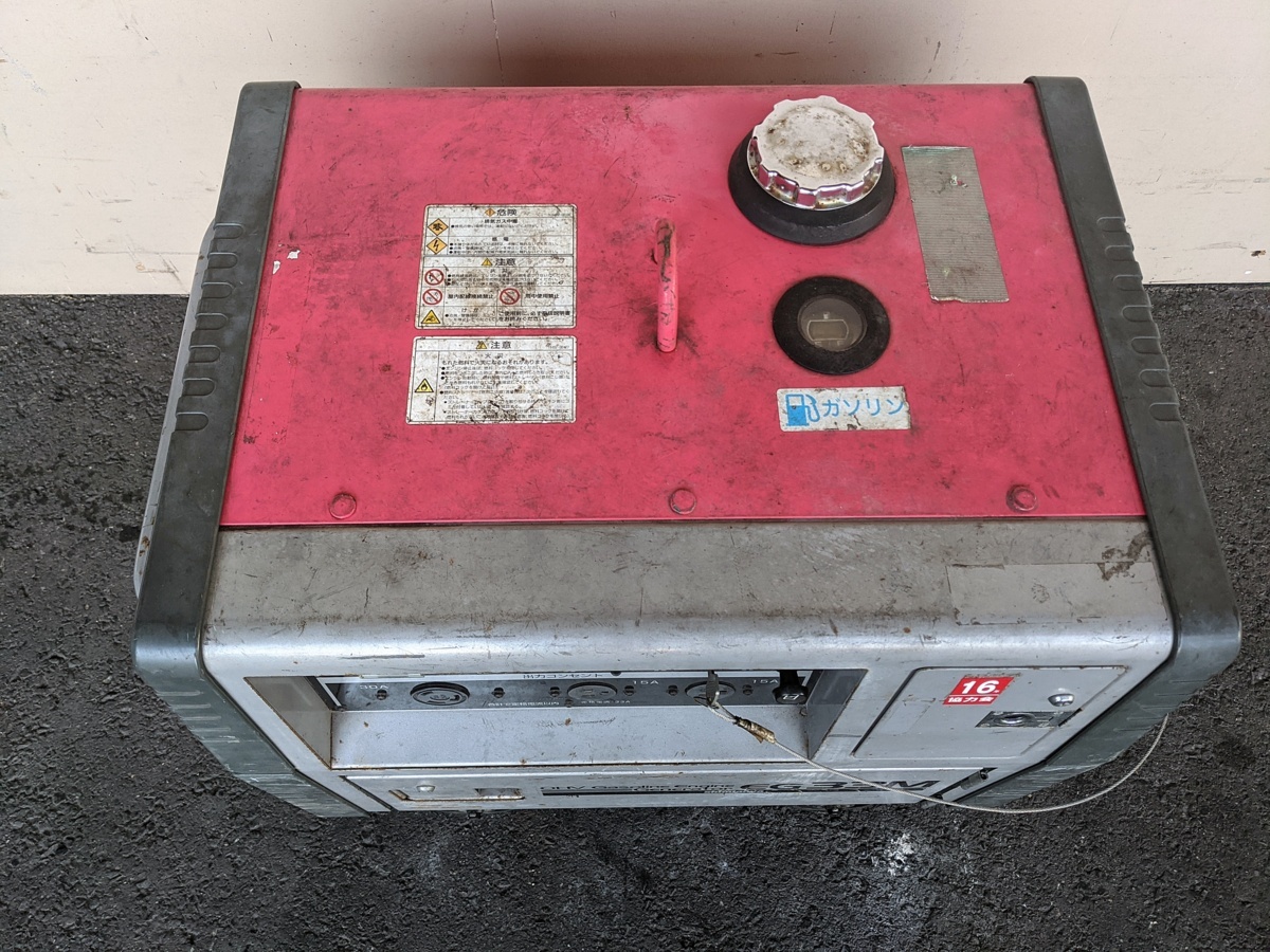 * б/у * Shindaiwa shindaiwa бензиновый двигатель генератор EG33M-B 100V одна фаза 3.3kv 60Hz работа хороший! звукоизоляция модель 4.5h продолжение использование возможно постоянный ).a
