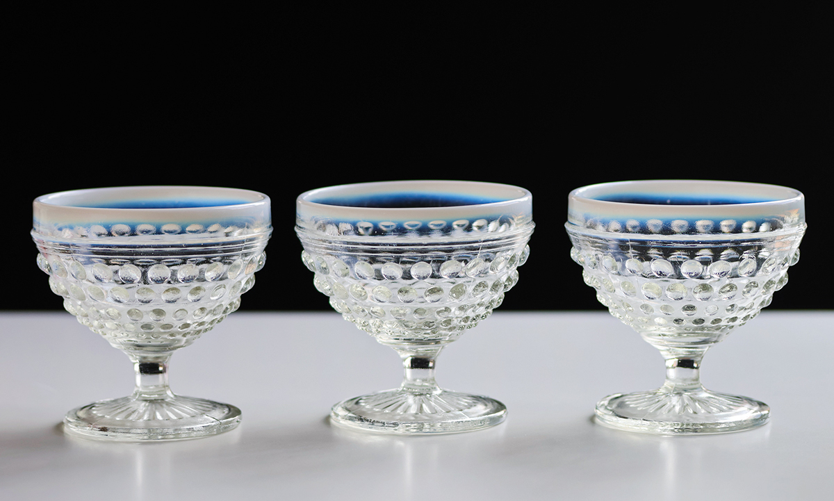 3つの値段】オパールセント デザートガラス