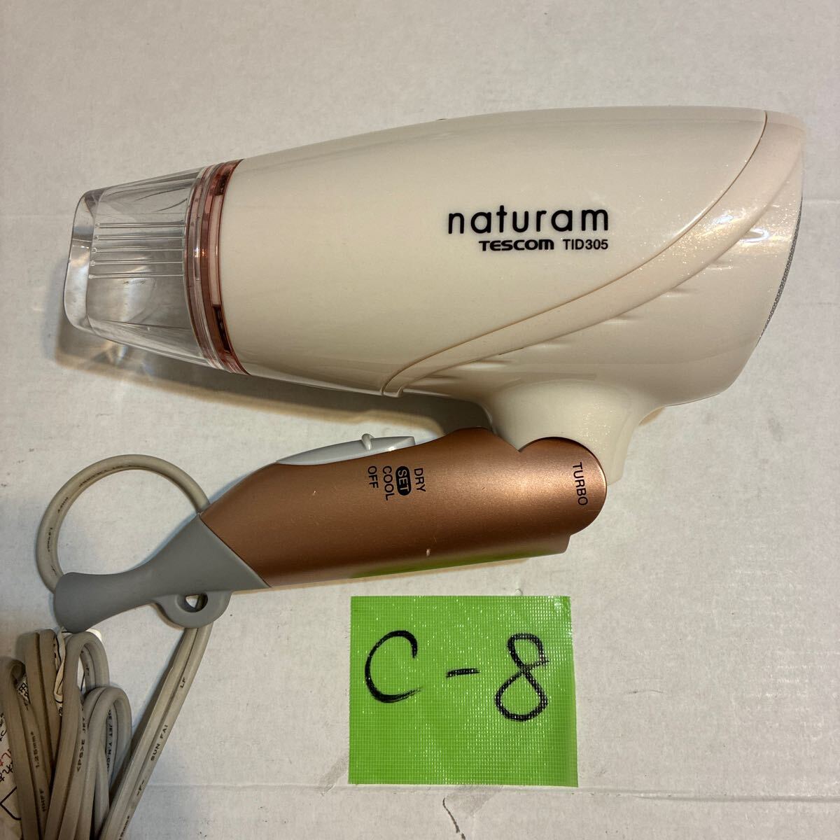 TESCOM テスコム　naturam TID305 AC100V 50-60Hz 1200W TURBO ピンク　ホワイト　可動品_画像1