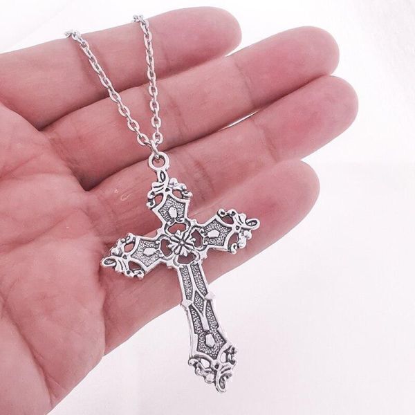 ZK293:【定価37800円】１円スタート 格安 ヴィンテージネックレス クロス 十字架 シルバー アクセサリー