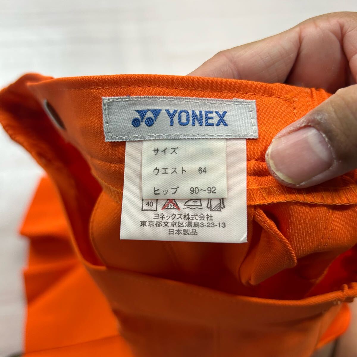 (0618MS) 【日本制】 YONEX ヨネックス スカート レディース バドミントンウェア テニスウェア スポーツウェア オレンジ系 64