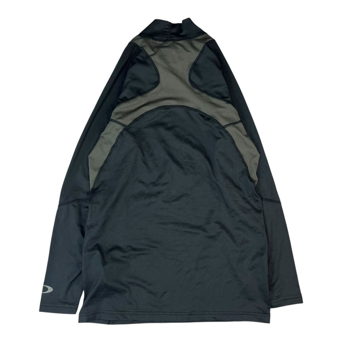 (TK-0621) OAKLEY オークリー 長袖Tシャツ スポーツウェア メッシュ素材 モックネック ハイネック インナーウェア ブラック M