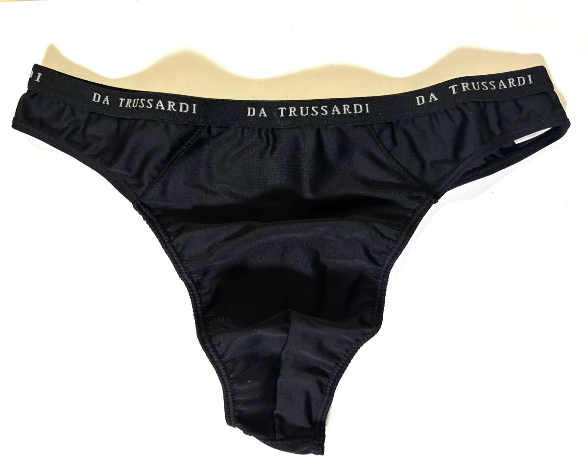 Lサイズ(84?94) 高級(jí) メンズ 下著 トラサルディ Tバック ビキニ ブリーフ パンツ 男性下著 肌著 ブラック ナイロン/ポリウレタン