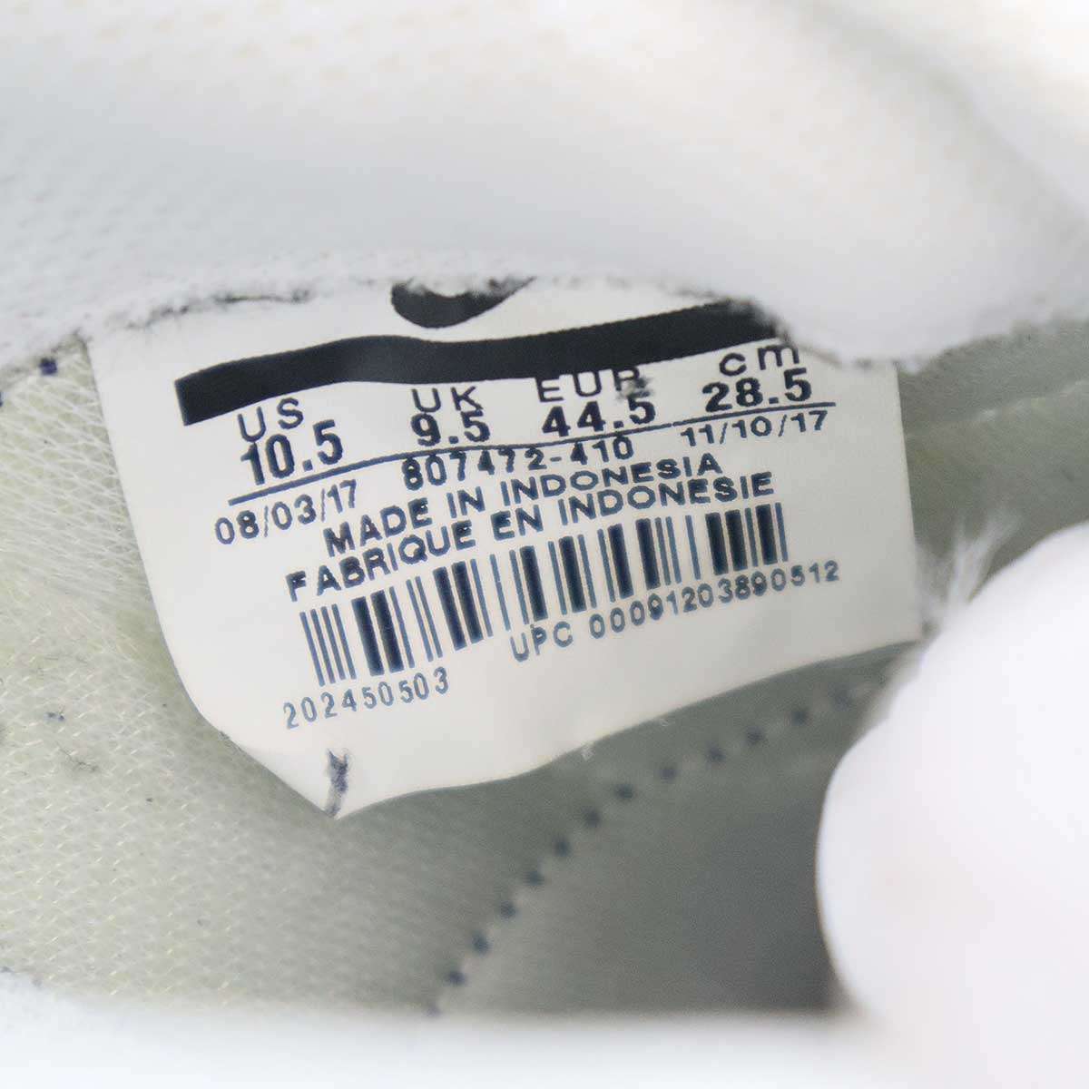 NIKE ナイキ CLASSIC CORTEZ NYLON OBSIDIAN/WHITE スニーカー 807472-410 ネイビー 28.5cm IT7V9S0O2S7F_画像6