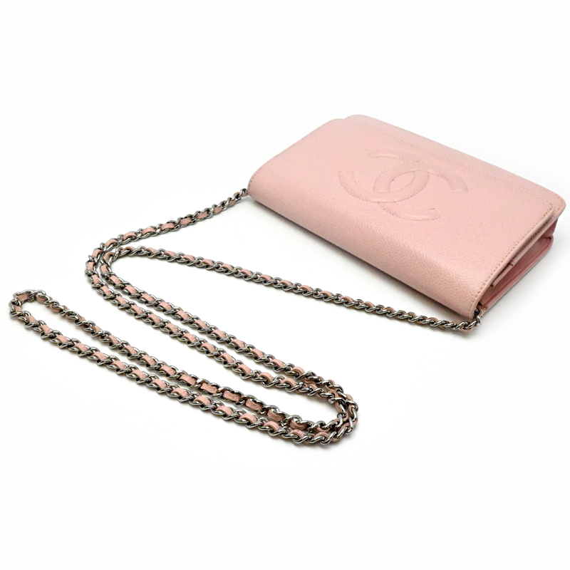 ［銀座店］LOUIS VUITTON LV ルイ?ヴィトン ココマーク チェーン ウォレット A48654 ショルダーバッグ キャビアスキン DH87582