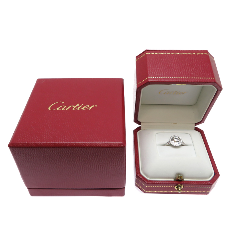 ［飯能本店］CARTIER カルティエ #50 0.61ct ダイヤモンド ダムール リング?指輪 Pt950プラチナ 10號 レディース DH87836