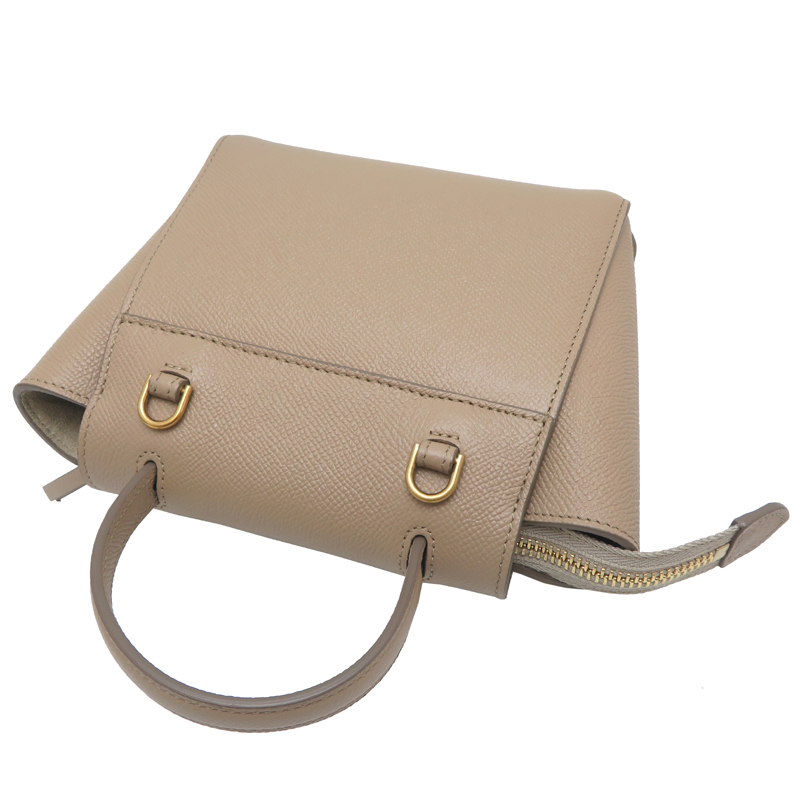 ［飯能本店］CELINE セリーヌ ピコ ベルトバッグ 18900 3ZVA ハンドバッグ レザー ベージュ系 レディース DH87923