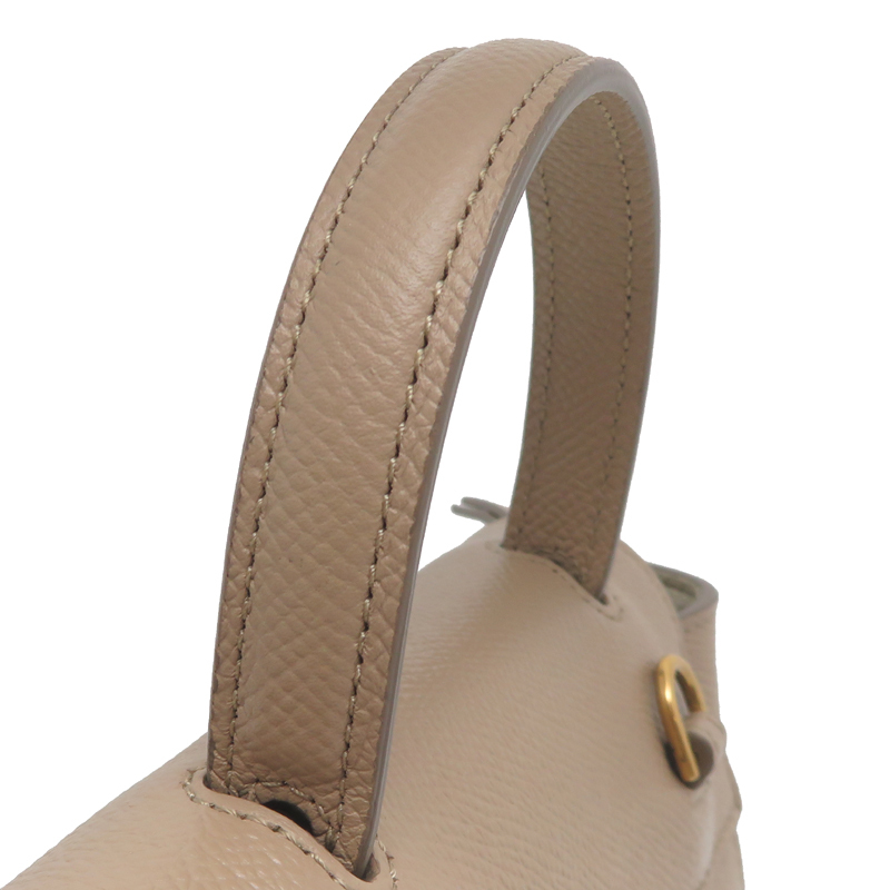 ［飯能本店］CELINE セリーヌ ピコ ベルトバッグ 18900 3ZVA ハンドバッグ レザー ベージュ系 レディース DH87923
