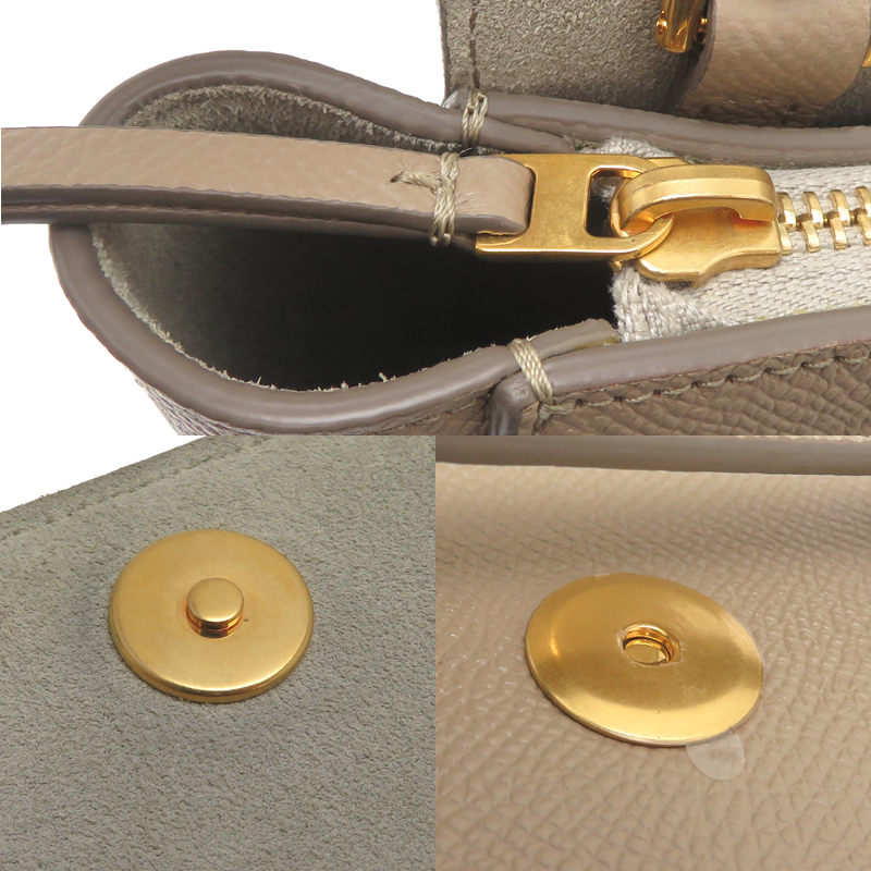 ［飯能本店］CELINE セリーヌ ピコ ベルトバッグ 18900 3ZVA ハンドバッグ レザー ベージュ系 レディース DH87923