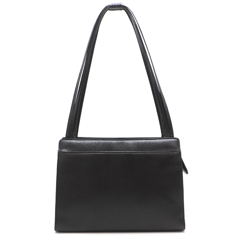 ［飯能本店］CHANEL シャネル ココマーク ステッチ トートバッグ キャビアスキン ブラック レディース DH81517