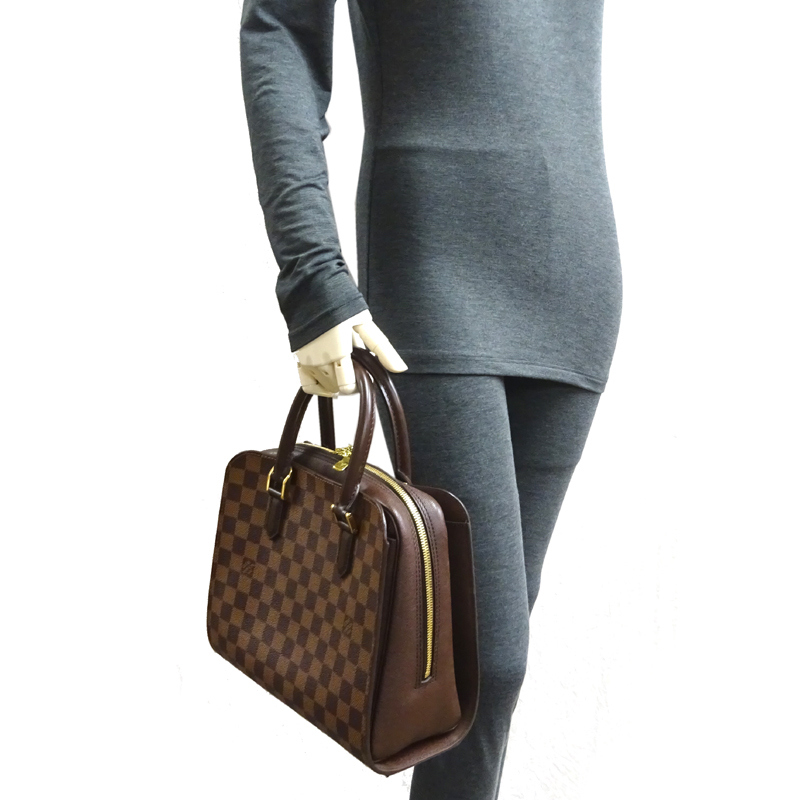 ［飯能本店］LOUIS VUITTON LV ルイ?ヴィトン トリアナ N51155(廃番) ハンドバッグ ダミエ エベヌ（ブラウン） レディース DH82003