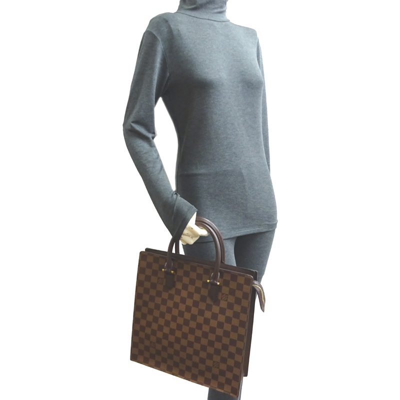 ［飯能本店］LOUIS VUITTON LV ルイ?ヴィトン ヴェニス PM N51145 (廃番) ハンドバッグ ダミエ エベヌ (ブラウン系) レディース DH79551