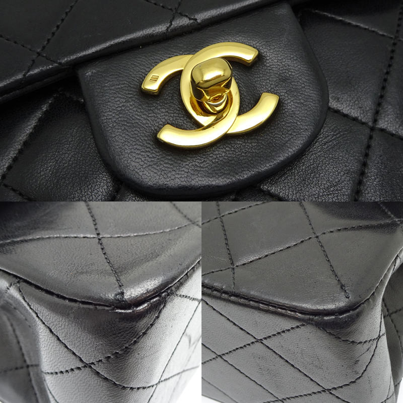 ［飯能本店］CHANEL シャネル マトラッセ 25 A01112 ショルダーバッグ ラムスキン ブラック レディース DH87941