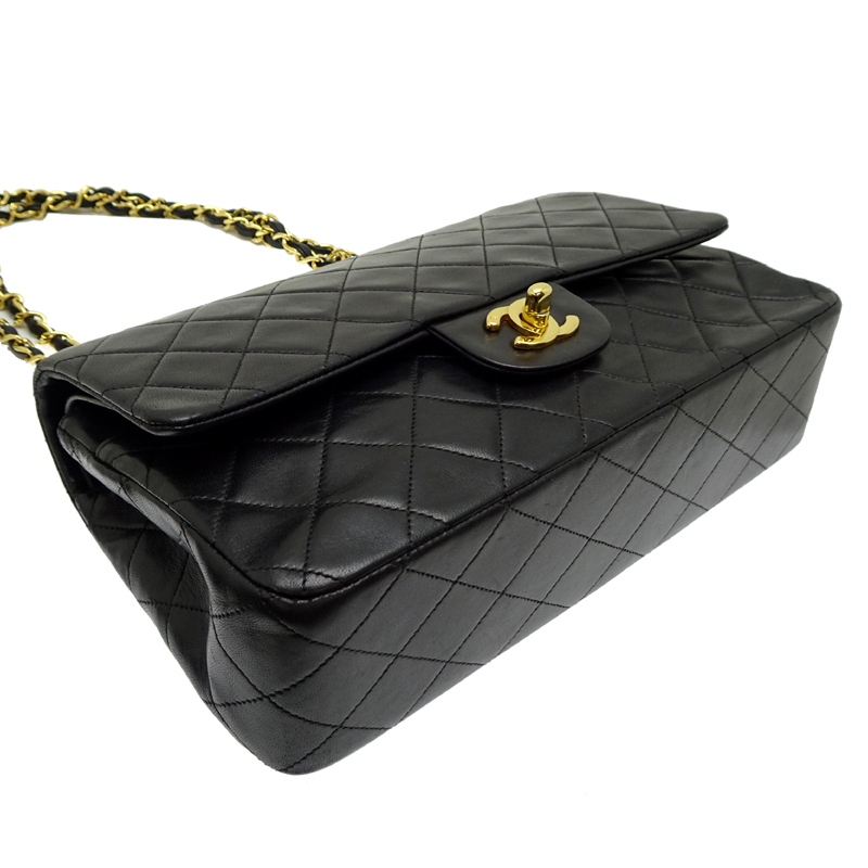 ［飯能本店］CHANEL シャネル マトラッセ 25 A01112 ショルダーバッグ ラムスキン ブラック レディース DH87942