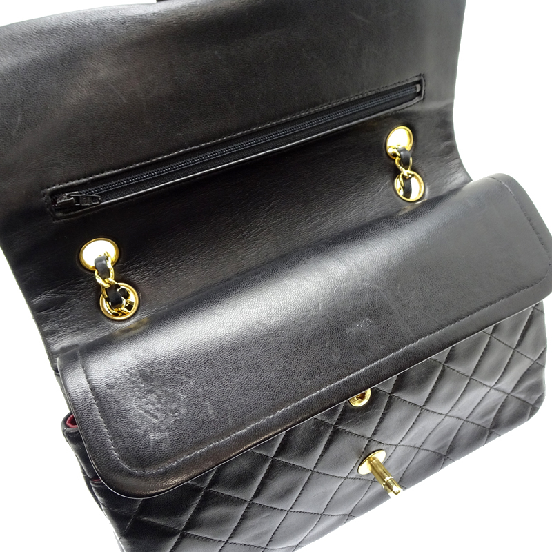 ［飯能本店］CHANEL シャネル マトラッセ 25 A01112 ショルダーバッグ ラムスキン ブラック レディース DH87942