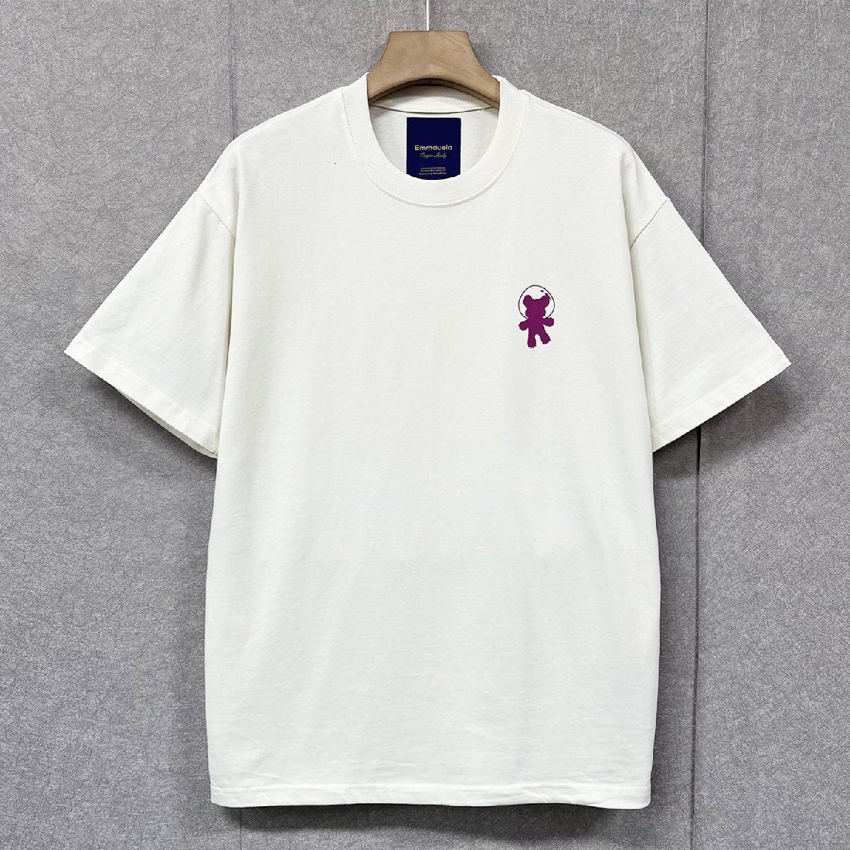 個性?半袖Tシャツ 定価2萬◆Emmauela?イタリア?ミラノ発◆コットン100％ 快適 吸汗 クマ 個性 トップス アメカジ 日常 XL/50サイズ