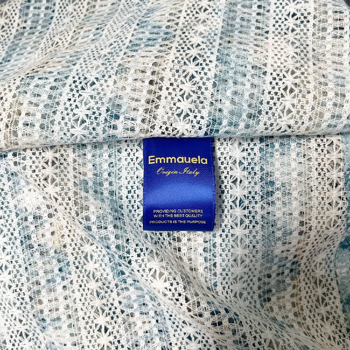 個(gè)性?半袖 シャツ 定価2萬(wàn)◆Emmauela?イタリア?ミラノ発◆ 超軽量 涼しい 透かし彫り 総柄 カラフル 開(kāi)襟 トップス リゾート 海 L/48