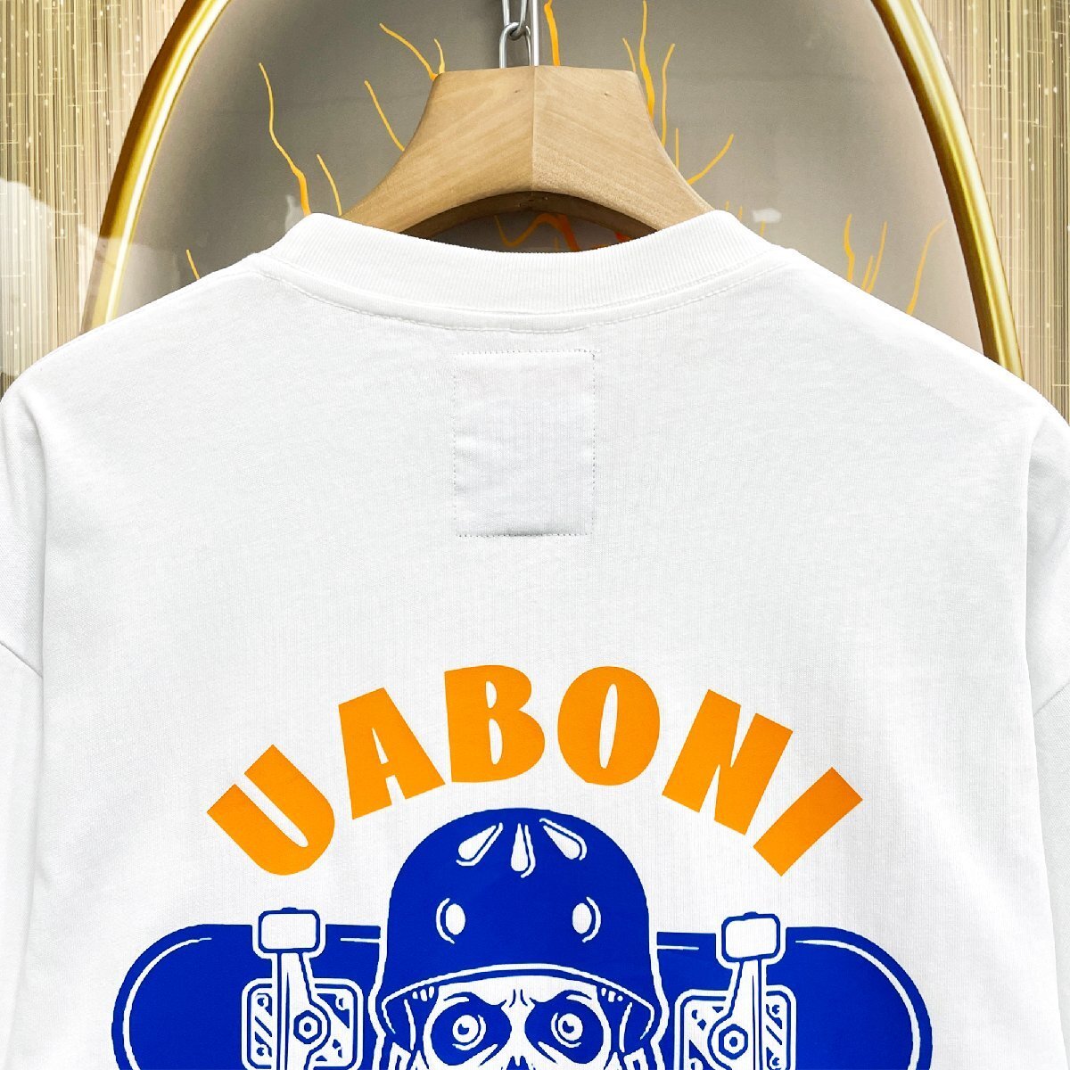  шт .EU производства & обычная цена 2 десять тысяч *UABONI*Paris* короткий рукав футболка *yuaboni* Париж departure * хлопок 100%. пот soft удобный развлечение сердце American Casual Street улица надеты M