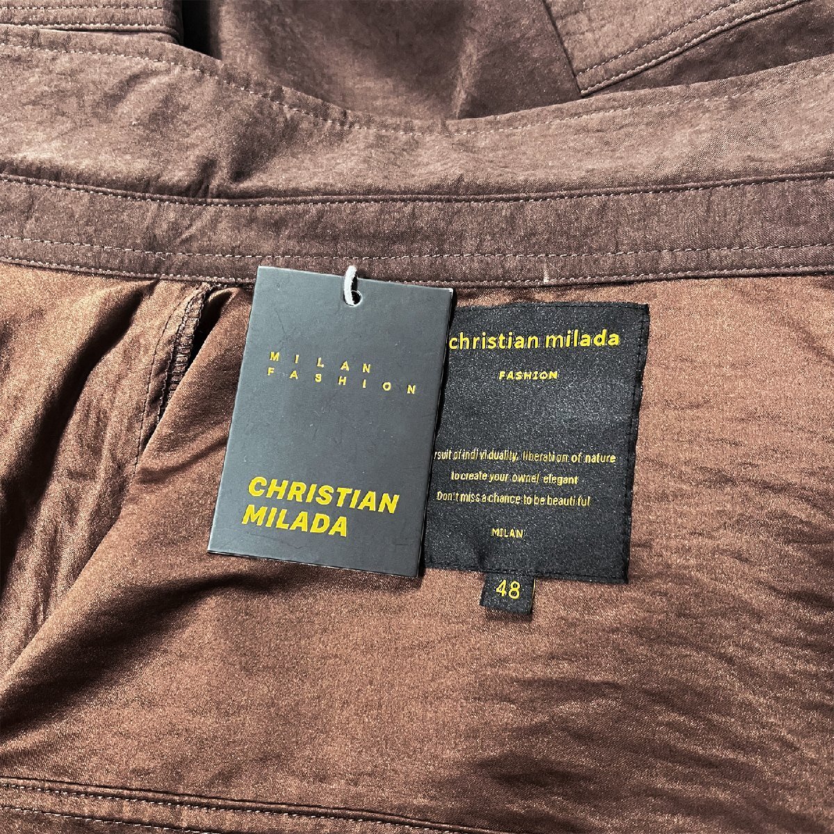 定価2萬(wàn)★christian milada?ミラノ発?シャツ★柔らか 快適 速干 無(wú)地 カジュアル 折り襟 ビジネス 七分袖 メンズ 日常著 夏 L/48