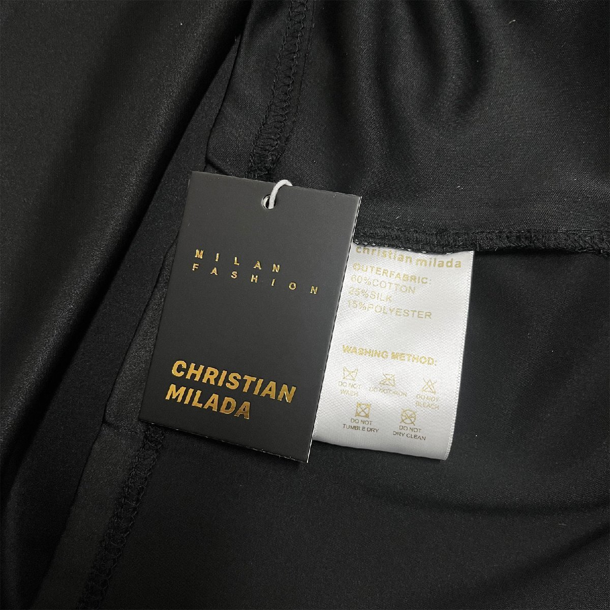 定価2萬★christian milada?ミラノ発?半袖Tシャツ★シルク混 柔らか 薄手 キラキラ ホース柄 ラインストーン 著痩せ レデイーズ M/36