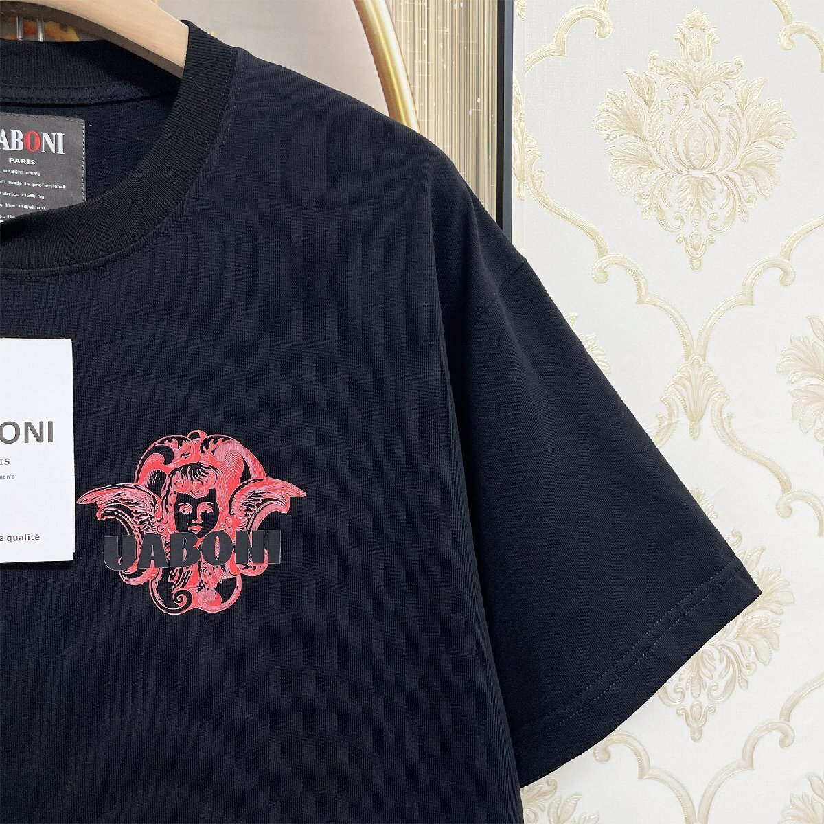新作EU制＆定価2萬(wàn)◆UABONI*Paris*半袖Tシャツ*ユアボニ*パリ発◆上質(zhì) 通気 薄手 個(gè)性 キューピッド カットソー ユニセックス 夏 2XL/52