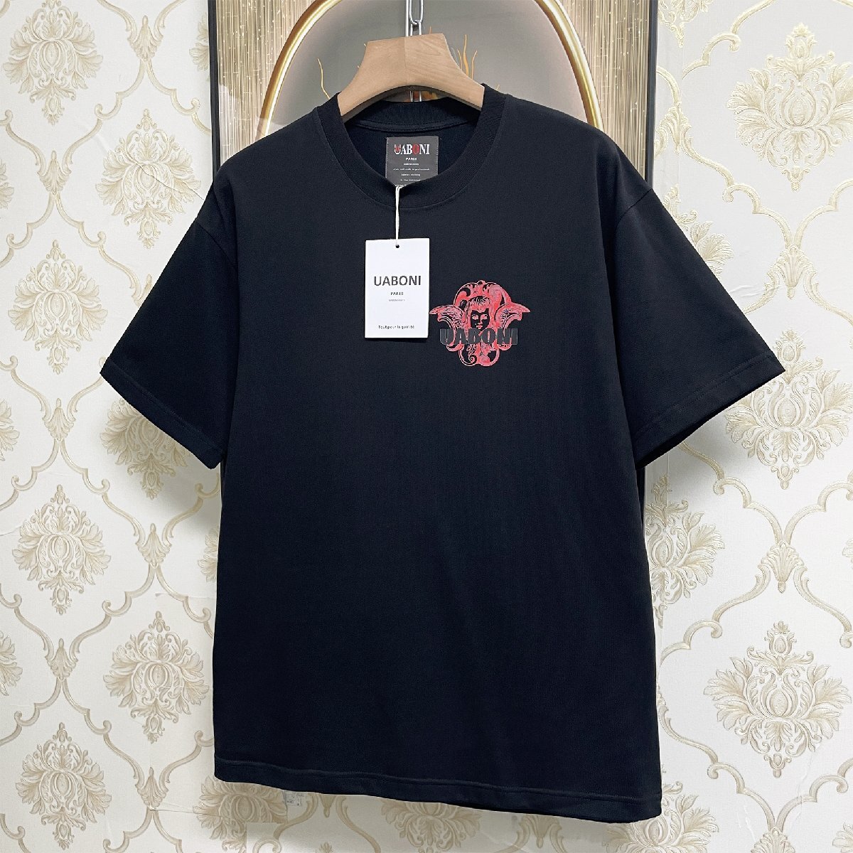 新作EU制＆定価2萬(wàn)◆UABONI*Paris*半袖Tシャツ*ユアボニ*パリ発◆上質(zhì) 通気 薄手 個(gè)性 キューピッド カットソー ユニセックス 夏 2XL/52