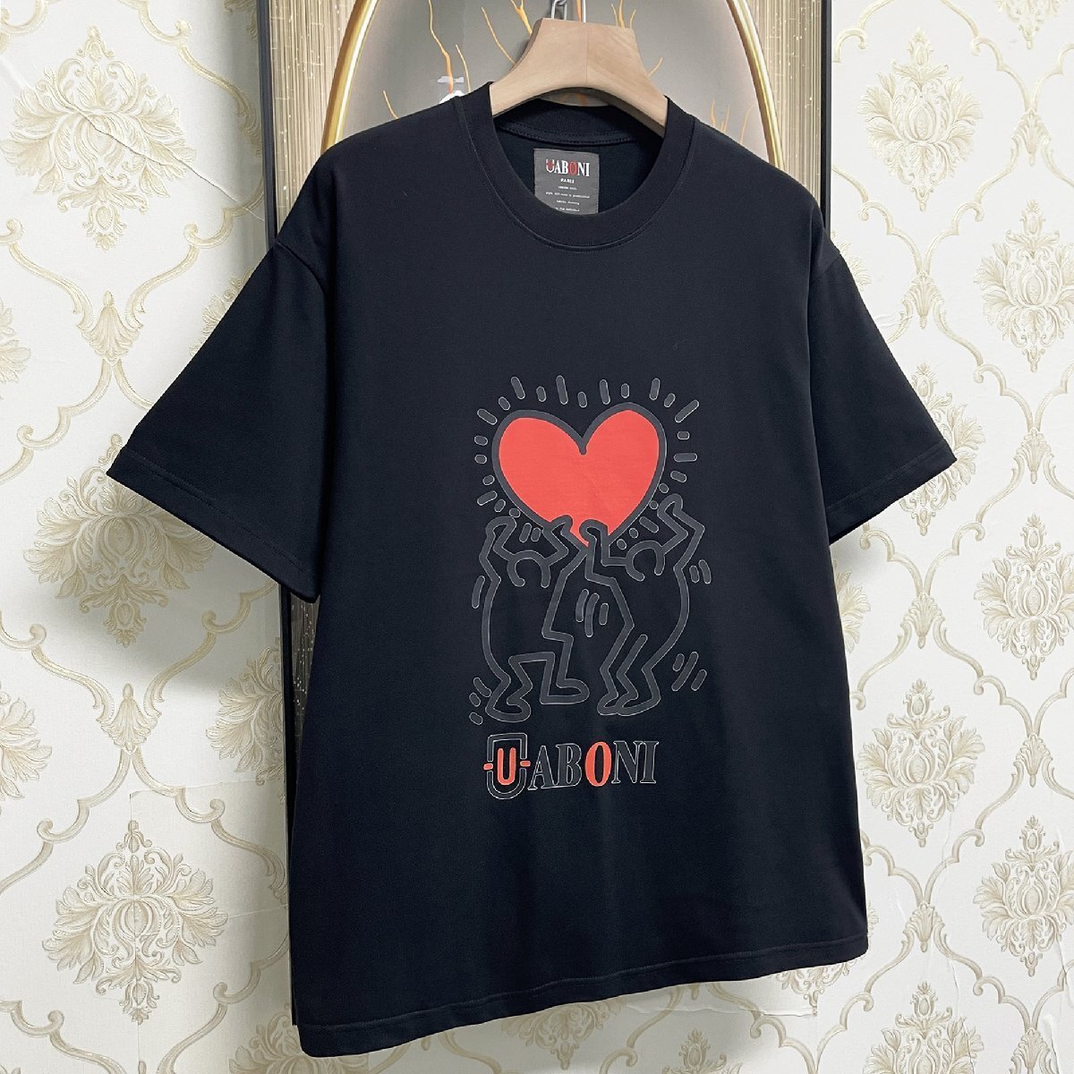 人気EU制＆定価2萬(wàn)◆UABONI*Paris*半袖Tシャツ*ユアボニ*パリ発◆綿100% 快適 吸汗 個(gè)性 カットソー スウェット カップル 男女兼用 2XL