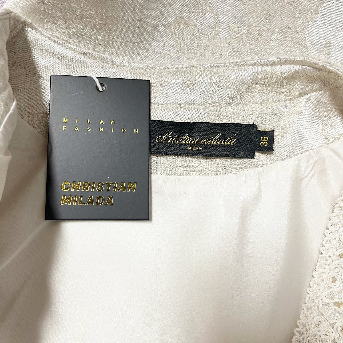 定価4萬(wàn)★christian milada?ミラノ発?ベスト★リネン混 柔らか 光沢 花柄 レース パールボタン レトロ系 チョッキ レディース 普段著 M