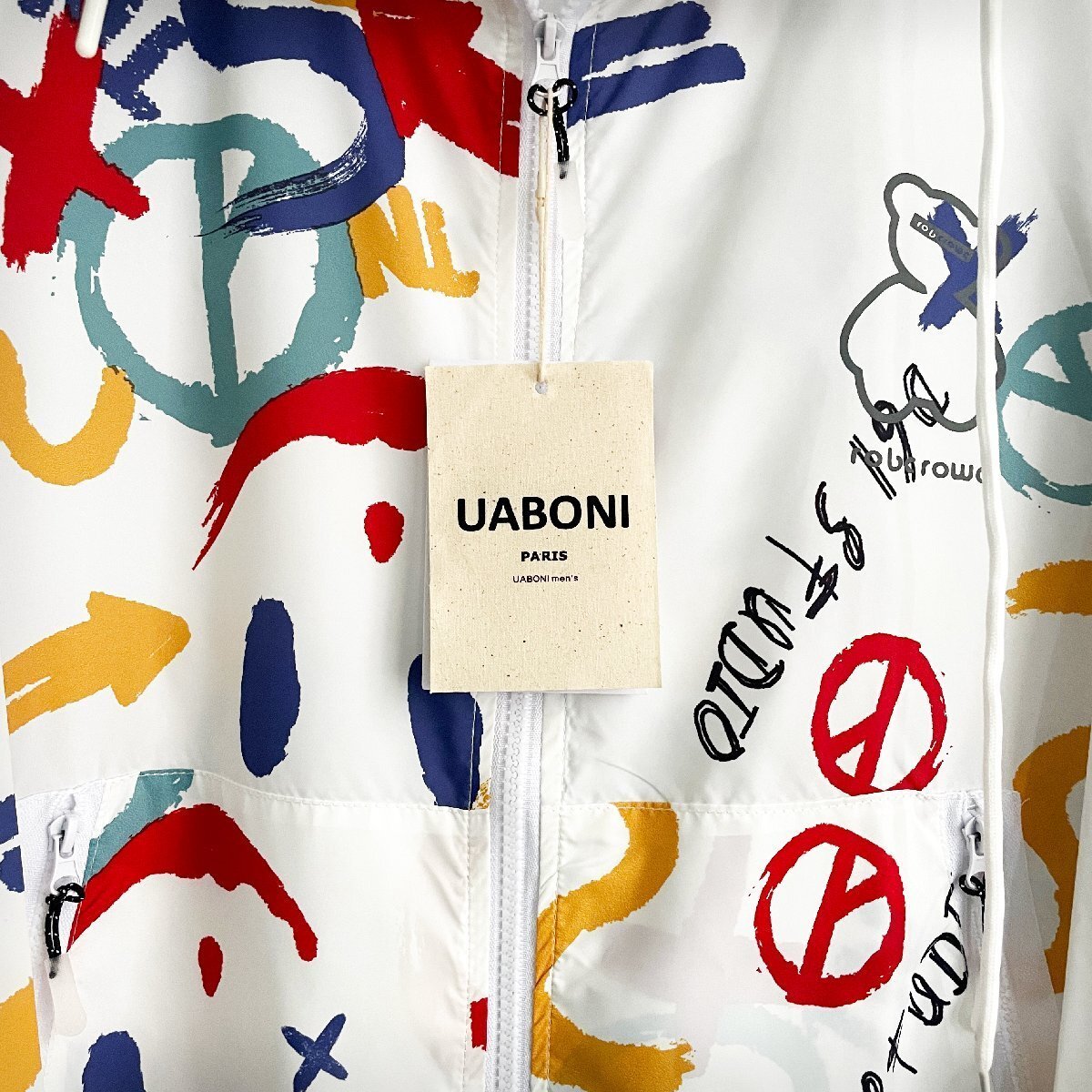  шт .EU производства & обычная цена 6 десять тысяч *UABONI*Paris* жакет *yuaboni* Париж departure * супер-легкий скорость . вентиляция стиль выгоревший на солнце участок предотвращение красочный общий рисунок внешний XL/50