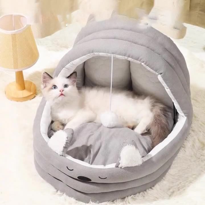 貓 ベッド 貓ハウス ペットベッド 犬小屋 ドーム型 クッション ソファー 貓篷 キャットハウス 冬 小型犬 ふわふわ 犬用ベッド shw0032.gy