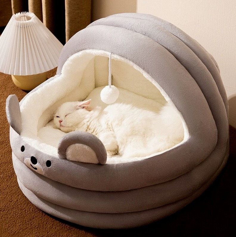 貓 ベッド 貓ハウス ペットベッド 犬小屋 ドーム型 クッション ソファー 貓篷 キャットハウス 冬 小型犬 ふわふわ 犬用ベッド shw0032.gy